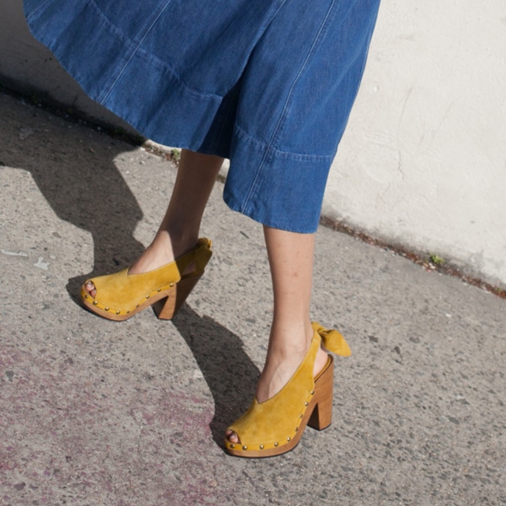 Ulla Johnson Mina Leather wooden clog